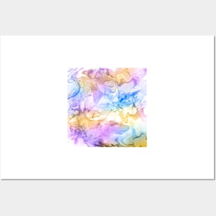 Alcohol Ink swirl - Purple, blue and yellow Posters and Art